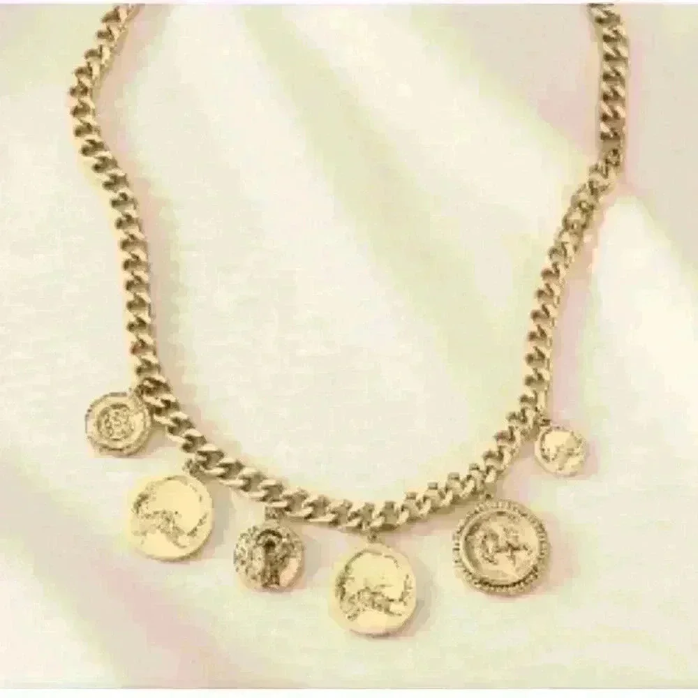 Stella & Dot Heritage Coin Charm Necklace. - Picture 2 of 4